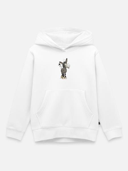 Witziger Esel - Kinder Premium Organic Hoodie - Weiß