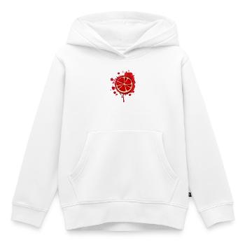 blutrotes Granatapfel Graffiti mit Kerne - Kinder Premium Organic Hoodie - Weiß - Vorne - AI Model Kid Female (0cm)