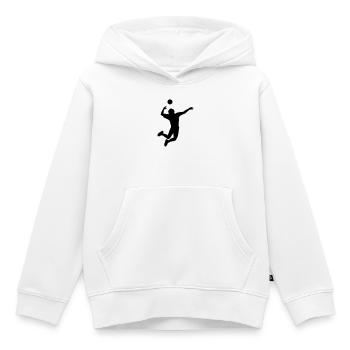 Volleyball gesprungen Schlag oder Service - Kinder Premium Organic Hoodie - Weiß - Vorne - AI Model Kid Female (0cm)