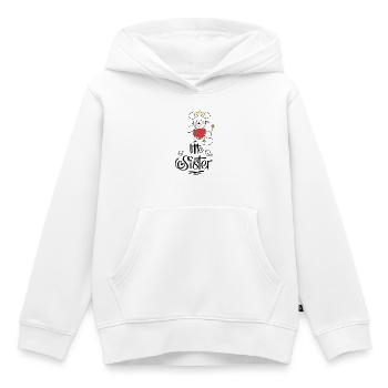 Petite sœur - Sweat Premium à capuche enfant bio - blanc - Devant - AI Model Kid Female (0cm)