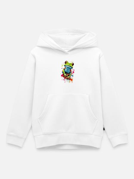 Frog - Tree Frog - Frog Prince - Croaker - Kids Premium Organic Hoodie - white