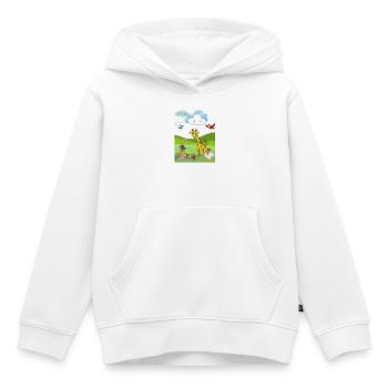 Verspielte Safari-Tierszene - Kinder Premium Organic Hoodie - Weiß - Vorne - AI Model Kid Female (0cm)