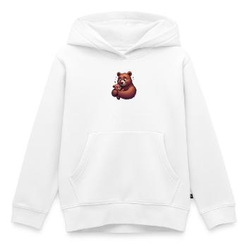 Bärenumarmung Glückseligkeit - Kinder Premium Organic Hoodie - Weiß - Vorne - AI Model Kid Female (0cm)