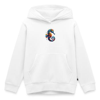 Hippocampe - Sweat Premium à capuche enfant bio - blanc - Devant - AI Model Kid Female (0cm)