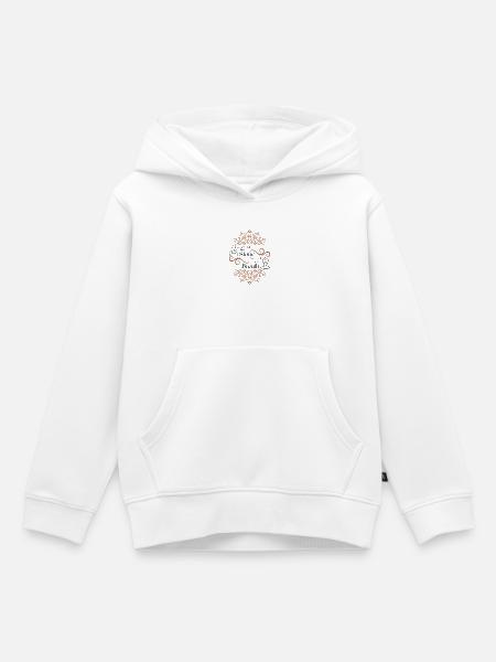 Komplexer Mandala-Wirbelteiler - Kinder Premium Organic Hoodie - Weiß