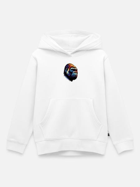 Gorilla - Kinder Premium Organic Hoodie - Weiß
