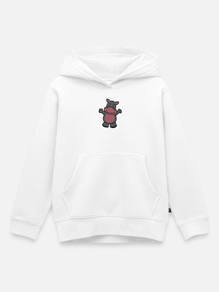Kuscheliges Nilpferd - Kinder Premium Organic Hoodie - Weiß