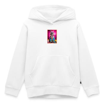 Katzen im Bunny-Armor mit Kopfhörern - Kinder Premium Organic Hoodie - Weiß - Vorne - AI Model Kid Female (0cm)