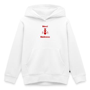 DANKE HERRIN - Kinder Premium Organic Hoodie - Weiß - Vorne - AI Model Kid Female (0cm)