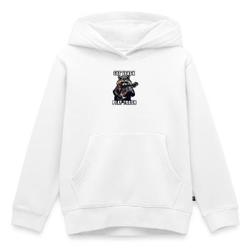 Metalhead Waschbär Gitarre - Kinder Premium Organic Hoodie - Weiß - Vorne - AI Model Kid Female (0cm)