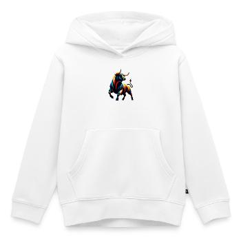 Bull - Kids Premium Organic Hoodie - white - Front - AI Model Kid Female (0cm)