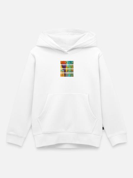 Lebendige abstrakte Blumenkomposition - Kinder Premium Organic Hoodie - Weiß