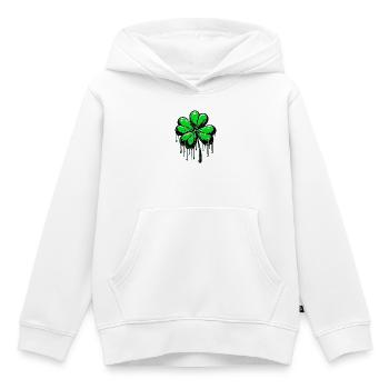 Trèfle à quatre feuilles - Sweat Premium à capuche enfant bio - blanc - Devant - AI Model Kid Female (0cm)