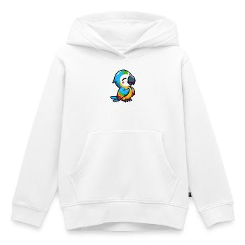 Perroquet - Sweat Premium à capuche enfant bio - blanc - Devant - AI Model Kid Female (0cm)