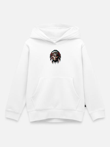 Amerikanisch, Indianer, Amerikaner - Kinder Premium Organic Hoodie - Weiß