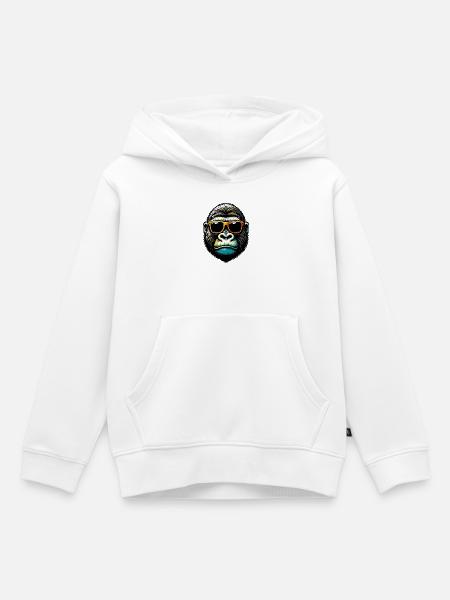 Gorilla - Kinder Premium Organic Hoodie - Weiß