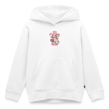 Anti-Valentine Club – Lustiges Katzen-Design - Kinder Premium Organic Hoodie - Weiß - Vorne - AI Model Kid Female (0cm)