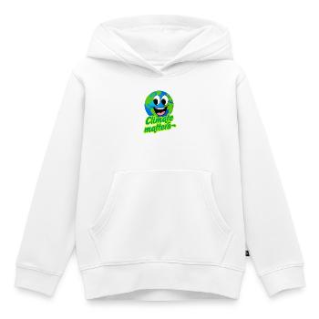 KLIMA IST WICHTIG - Kinder Premium Organic Hoodie - Weiß - Vorne - AI Model Kid Female (0cm)