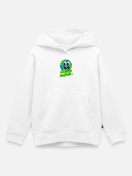 KLIMA IST WICHTIG - Kinder Premium Organic Hoodie - Weiß