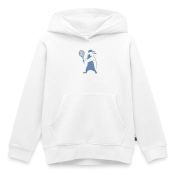 Minimalistischer Pinguin Tennis Rückhand Spieler - Kinder Premium Organic Hoodie - Weiß - Vorne - AI Model Kid Female (0cm)