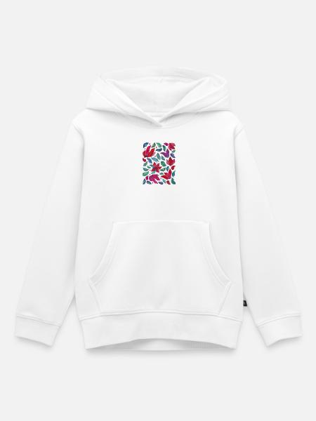Lebendige Blumen - Kinder Premium Organic Hoodie - Weiß