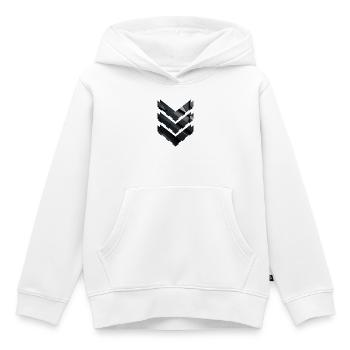 Abstract Black Geometric Pattern - Kids Premium Organic Hoodie - white - Front - AI Model Kid Female (0cm)