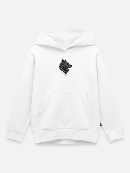 Geometrisches Wolfsemblem - Kinder Premium Organic Hoodie - Weiß