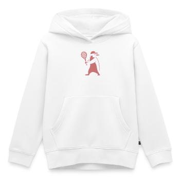 Minimalistischer Pinguin Tennis Rückhand Spieler - Kinder Premium Organic Hoodie - Weiß - Vorne - AI Model Kid Female (0cm)