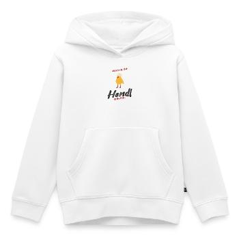 Handel-Design mit Huhn und Humor - Kinder Premium Organic Hoodie - Weiß - Vorne - AI Model Kid Female (0cm)