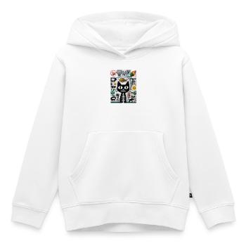Urban Cat Wall Graffiti - Kinder Premium Organic Hoodie - Weiß - Vorne - AI Model Kid Female (0cm)