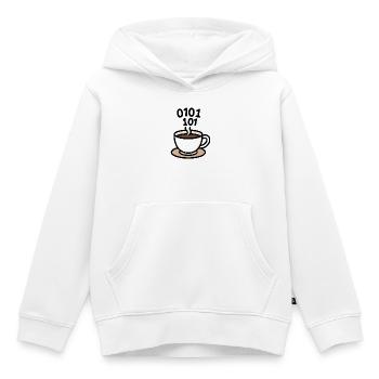 KaffeeCode Fusion - Sweat Premium à capuche enfant bio - blanc - Devant - AI Model Kid Female (0cm)