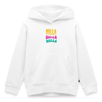 Bella Bella Dreifarbige Schrift - Kinder Premium Organic Hoodie - Weiß - Vorne - AI Model Kid Female (0cm)