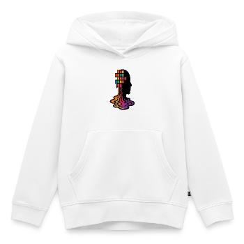 Regenbogen Pixel Schmelz Porträt - Kinder Premium Organic Hoodie - Weiß - Vorne - AI Model Kid Female (0cm)