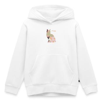 Miau - Katze - abstrakt - Kinder Premium Organic Hoodie - Weiß - Vorne - AI Model Kid Female (0cm)
