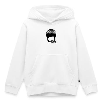 Retro Motorradhelm mit Schutzbrille in Schwarz - Kinder Premium Organic Hoodie - Weiß - Vorne - AI Model Kid Female (0cm)