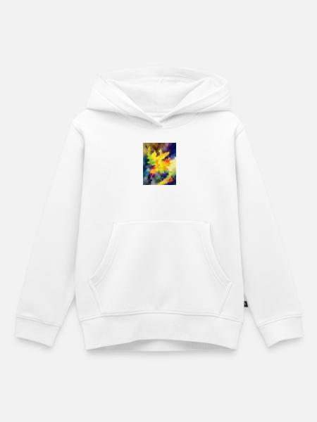 Farbexplosion Abstrakt Spritzer - Kinder Premium Organic Hoodie - Weiß