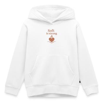 Soft ist stark Herzfeuer - Kinder Premium Organic Hoodie - Weiß - Vorne - AI Model Kid Female (0cm)