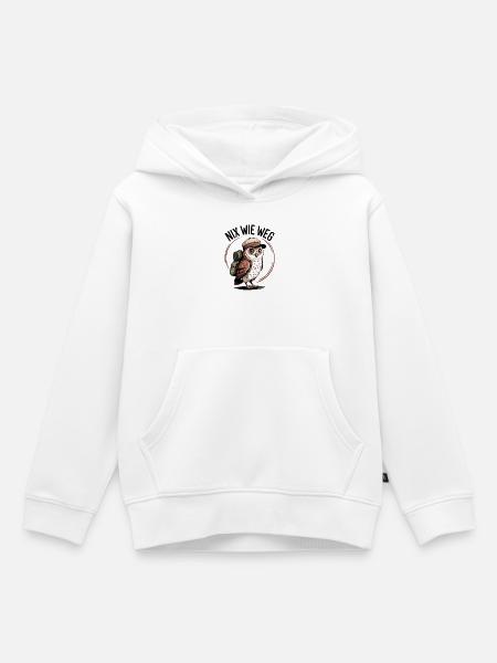 Nix Wie Weg Eulenabenteuer - Kinder Premium Organic Hoodie - Weiß