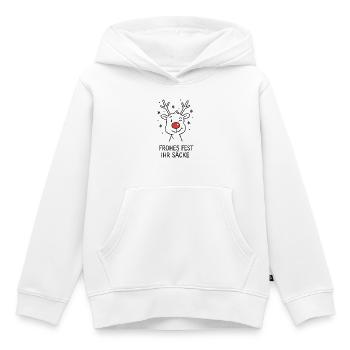 Frohes Fest ihr Säcke Rentier Rudolph - Kinder Premium Organic Hoodie - Weiß - Vorne - AI Model Kid Female (0cm)