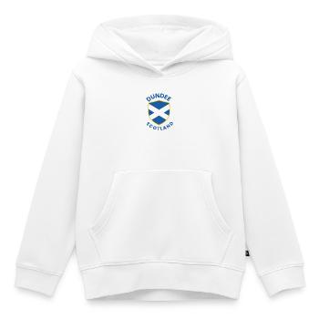 Blason de Dundee Satire, Cimier - Sweat Premium à capuche enfant bio - blanc - Devant - AI Model Kid Female (0cm)