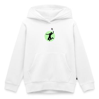Badminton Spieler Silhouette – Smash Power - Kinder Premium Organic Hoodie - Weiß - Vorne - AI Model Kid Female (0cm)