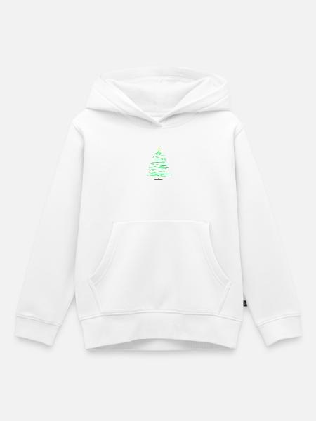 Grüner Kritzel-Weihnachtsbaum - Kinder Premium Organic Hoodie - Weiß