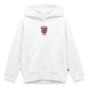Norway's handball shield with the Norwegian flag - Kids Premium Organic Hoodie - white - Front - AI Model Kid Female (0cm)