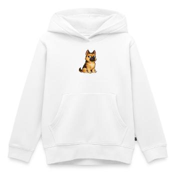 Cool Dog Berger allemand sceptique - Sweat Premium à capuche enfant bio - blanc - Devant - AI Model Kid Female (0cm)