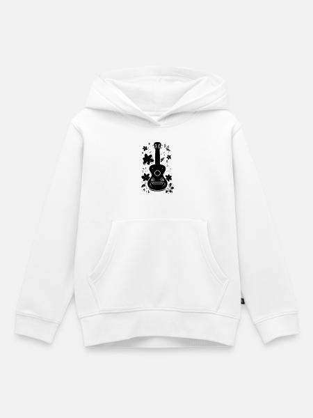 Ukulele Skizze - Kinder Premium Organic Hoodie - Weiß