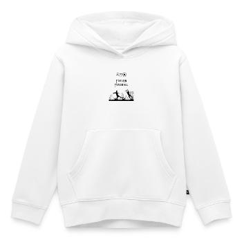 Fußballsilhouette vor dem Tor - Kinder Premium Organic Hoodie - Weiß - Vorne - AI Model Kid Female (0cm)