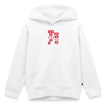 Lettres d’amour XO Typographie mignonne de la Saint-Valentin - Sweat Premium à capuche enfant bio - blanc - Devant - AI Model Kid Female (0cm)