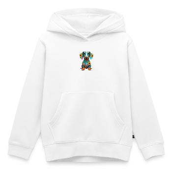 Dackel teckel teckel tekel - Sweat Premium à capuche enfant bio - blanc - Devant - AI Model Kid Female (0cm)