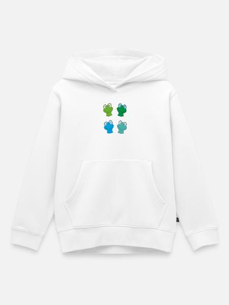 Kunterbunte Froschgesichter - Kinder Premium Organic Hoodie - Weiß