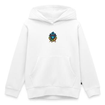 Tête de singe tropical néon - Sweat Premium à capuche enfant bio - blanc - Devant - AI Model Kid Female (0cm)